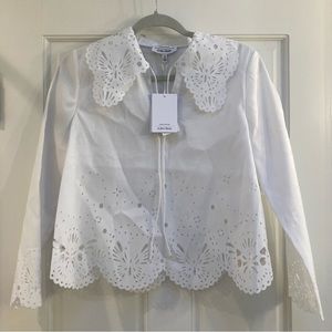 NWT & Other Stories White Laser Cut Blouse size 4